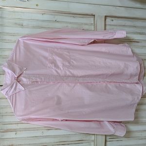 Brooks Brothers men's pink and white checked long sleeve shirt .Sz 16-3